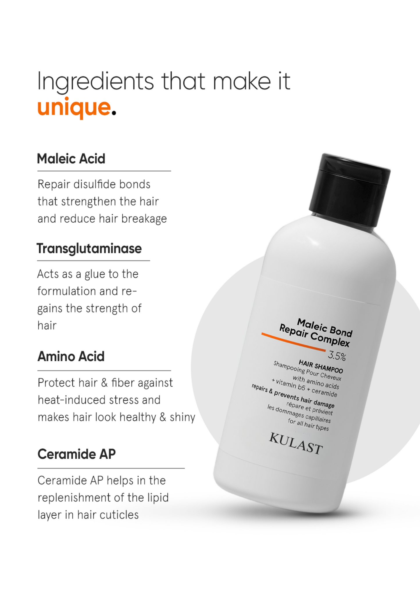 KULAST™ Maleic Bond Repair Complex 3.5% Hair Shampoo